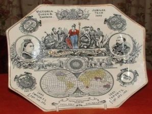 Create a Victorian plate illustrating it with the most important achievements of the age.