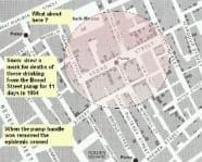 Map of Snow's Broad Street pump