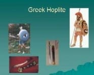Sample page from the PowerPoint presentation showing Hoplite armour