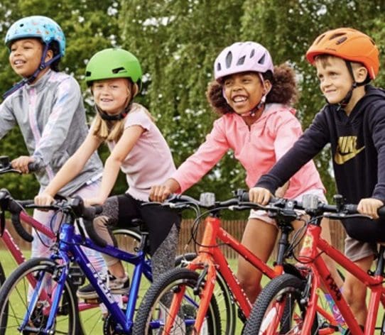 family biking