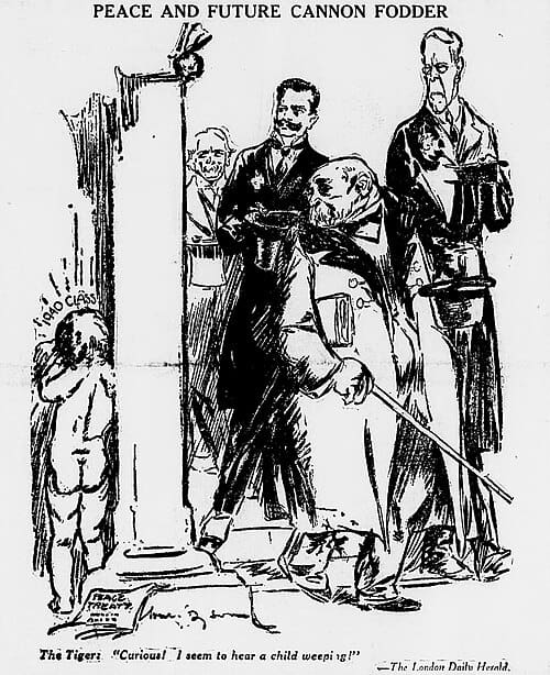 peace and future cannon fodder historical cartoon
